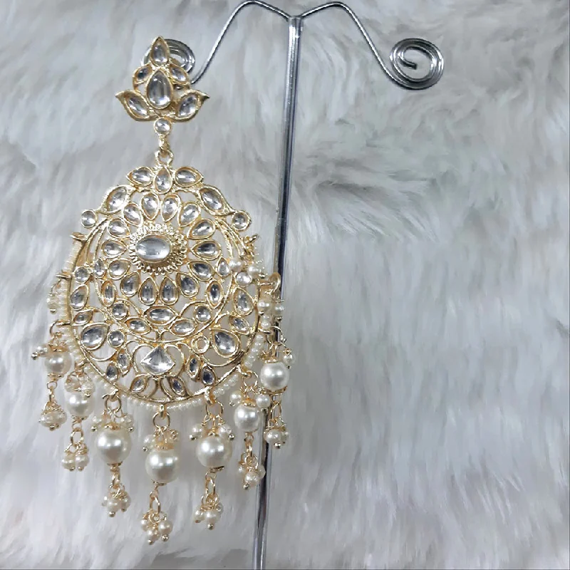 Indian Drop Earrings with Intricacy -Deep Enterprises Gold Plated Dangler Earrings