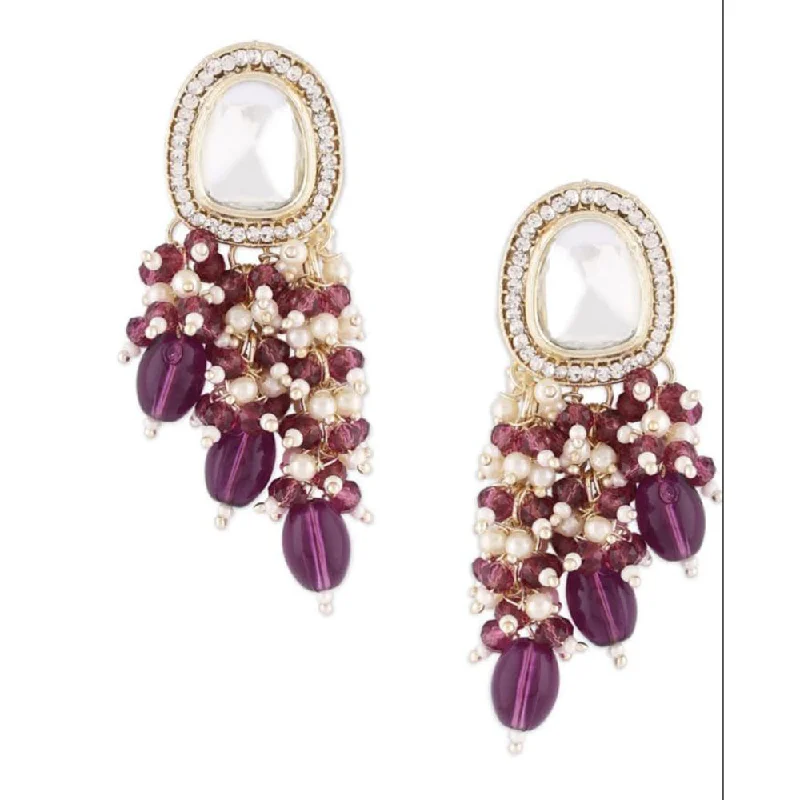 Punk Drop Earrings with Spikes -Deep Enterprises Kundan Dangler Earrings