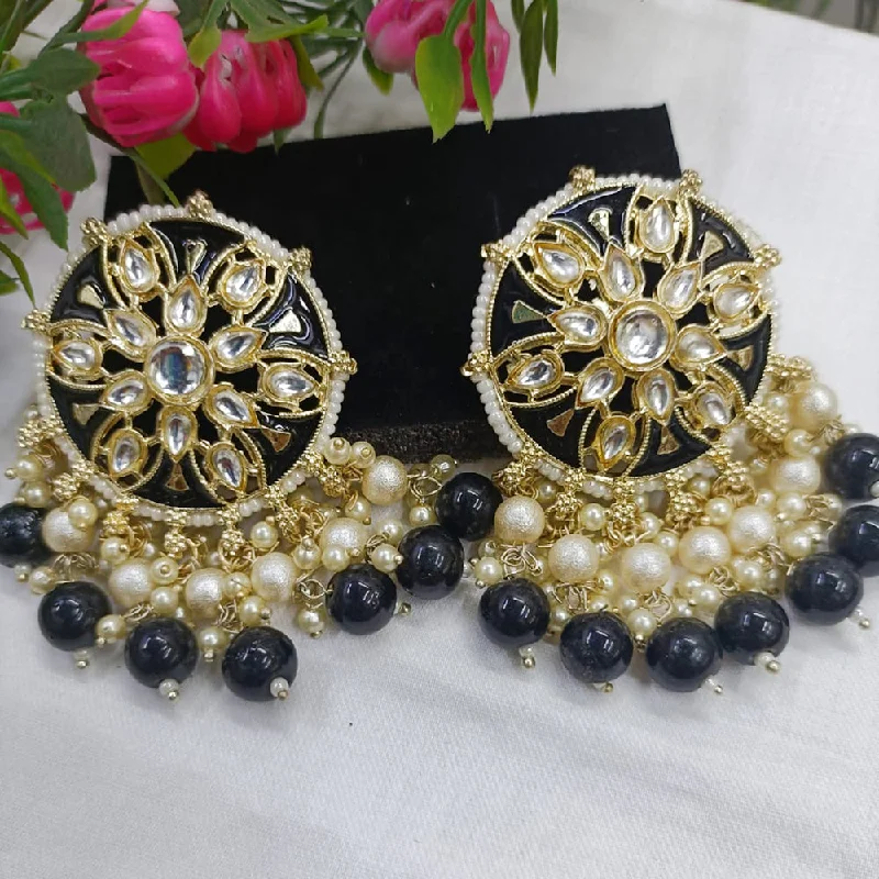 Drop Earrings for Prom Night -Exotica Collection Gold Plated Kundan And Meenakari Dangler Earrings