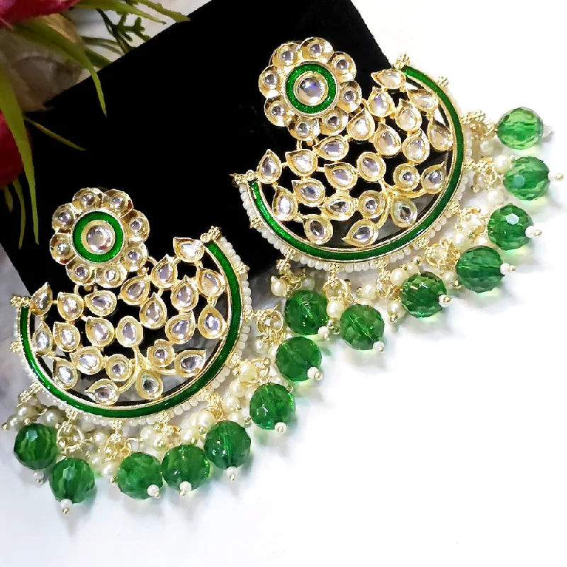 Drop Earrings for Concert Look -Exotica Collection Gold Plated Kundan Dangler Earrings