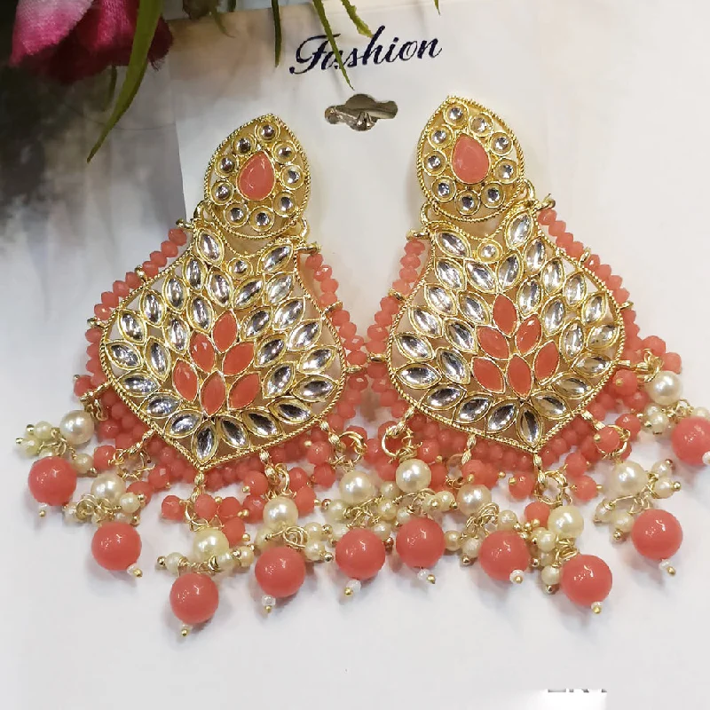 Drop Earrings for Birthday Celebration -Exotica Collection Gold Plated Kundan Dangler Earrings