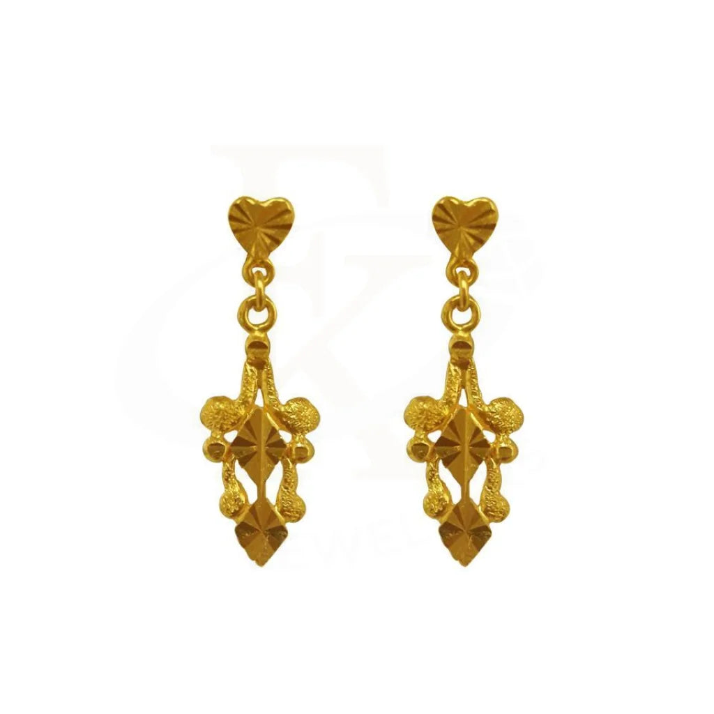 Crystal Drop Earrings for Sparkle -Gold Drop Earrings 22KT - FKJERN1616