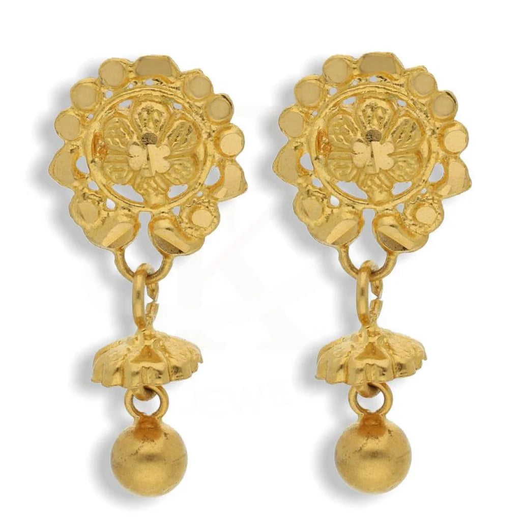 Drop Earrings for Yoga Session -Gold Drop Earrings 22KT - FKJERN22K2117