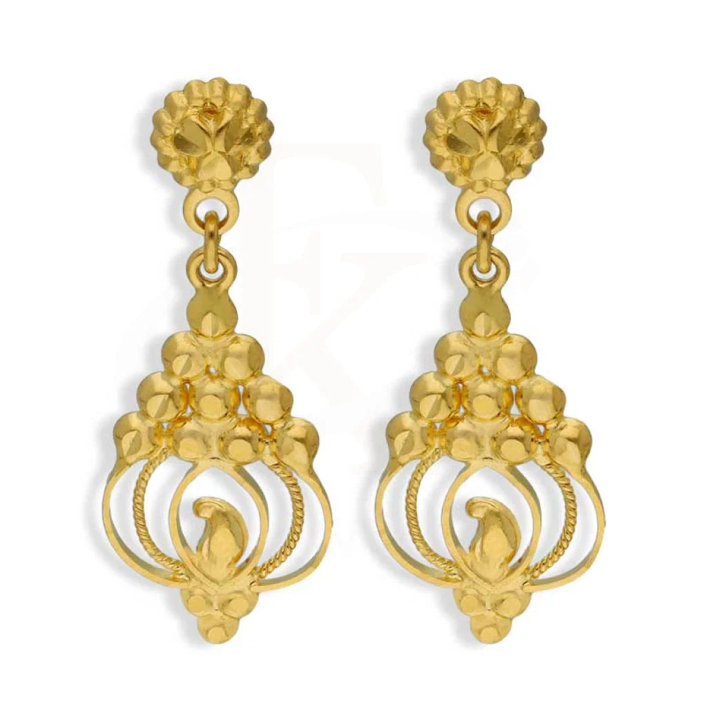 Beaded Drop Earrings for Party -Gold Drop Earrings 22KT - FKJERN22K2722