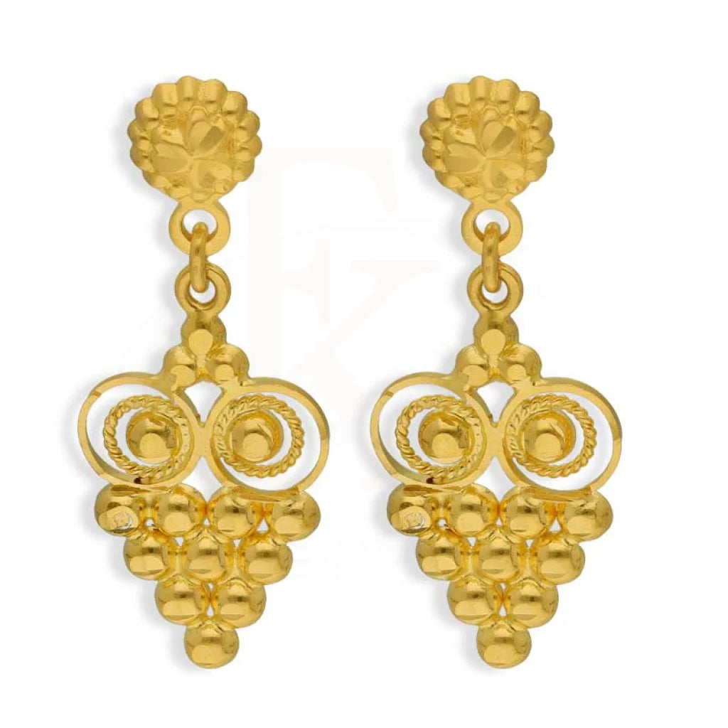 Contemporary Drop Earrings for Fashion -Gold Drop Earrings 22KT - FKJERN22K2725