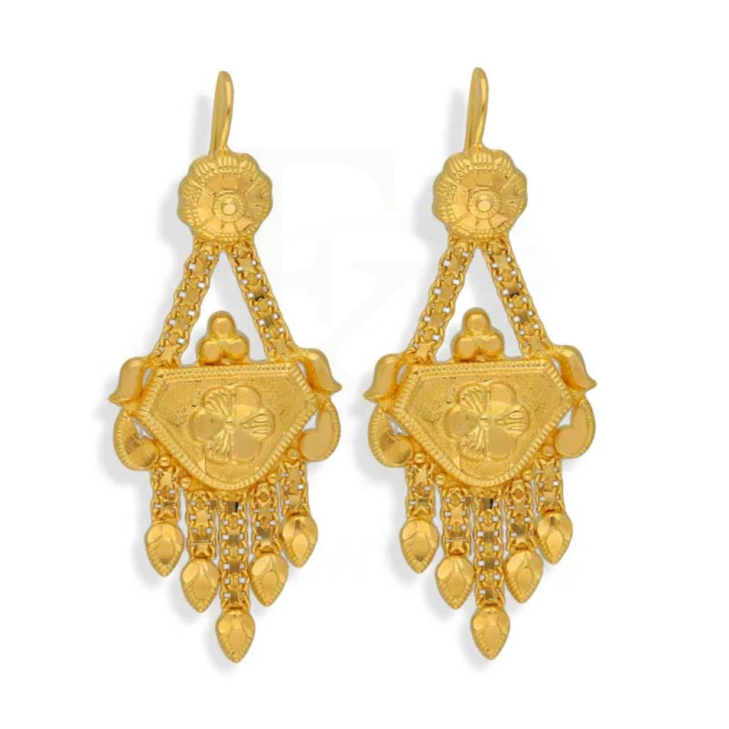 Drop Earrings for Fitness Activities -Gold Drop Earrings 22KT - FKJERN22K2965