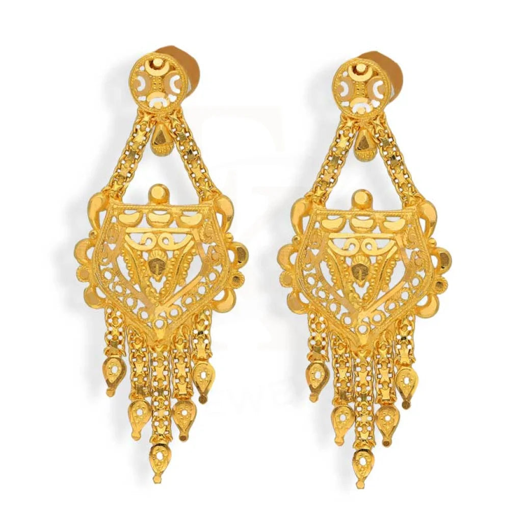 Drop Earrings for Office Wear -Gold Drop Earrings 22KT - FKJERN22K2990