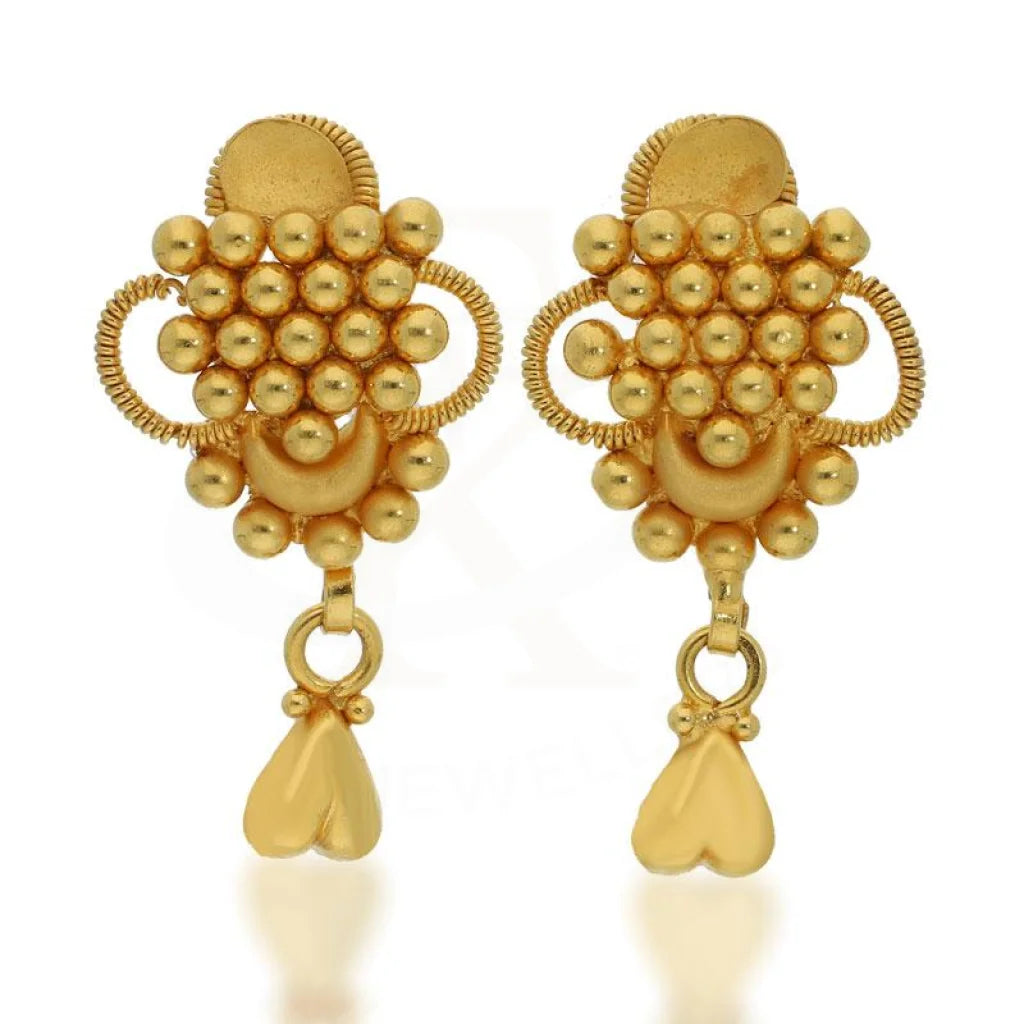 Drop Earrings for Office Wear -Gold Drop Earrings 22KT - FKJERN1464