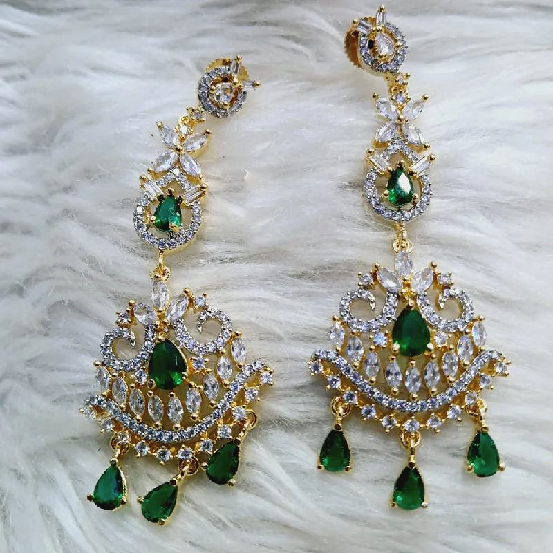 Small Drop Earrings for Delicate -Jain Jewellers Gold Plated AD Dangler Earrings