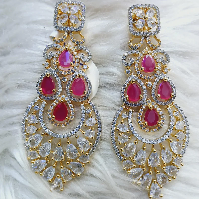 Gold Drop Earrings for Women -Jain Jewellers Gold Plated AD Dangler Earrings