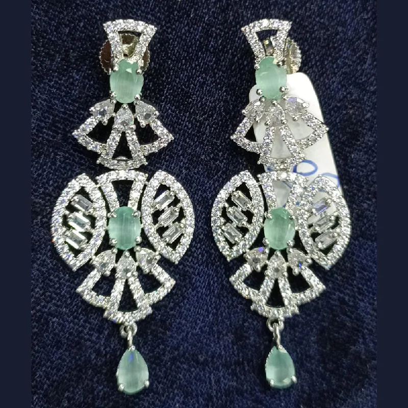 Contemporary Drop Earrings for Fashion -Jain Jewellers Silver Plated AD Dangler Earrings