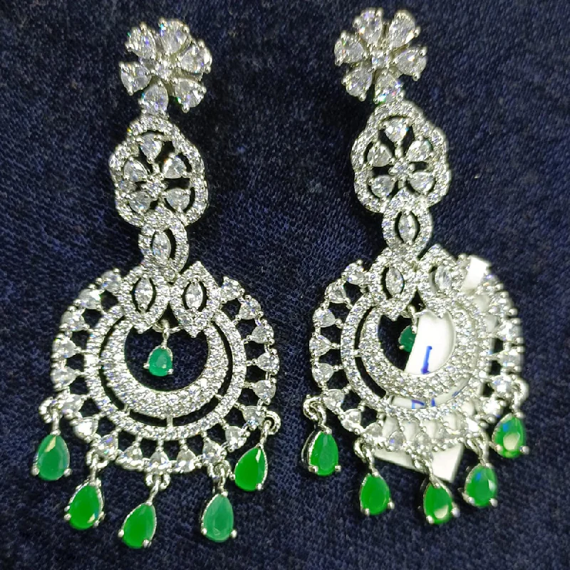 Bohemian Drop Earrings with Tassels -Jain Jewellers Silver Plated AD Dangler Earrings