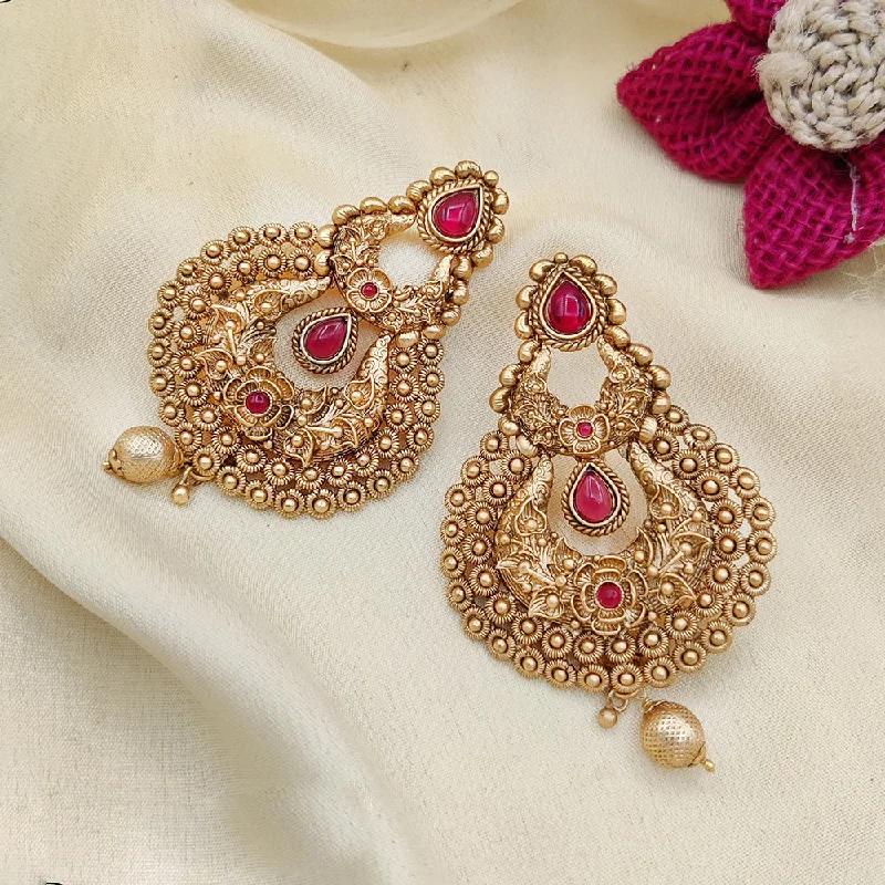 Drop Earrings for Work Attire -Jewel Addiction Copper Gold Pota Stone Dangler Earrings