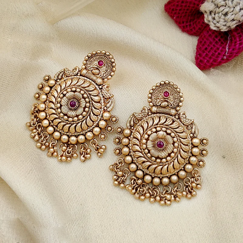 Drop Earrings for Festival Style -Jewel Addiction Copper Gold Pota Stone Dangler Earrings