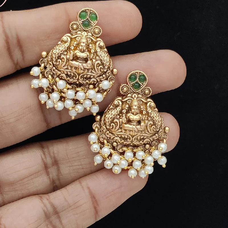 Drop Earrings with Star Motifs -Jewel Addiction Copper Rajwadi Finish Pota Stone Dangler Earrings