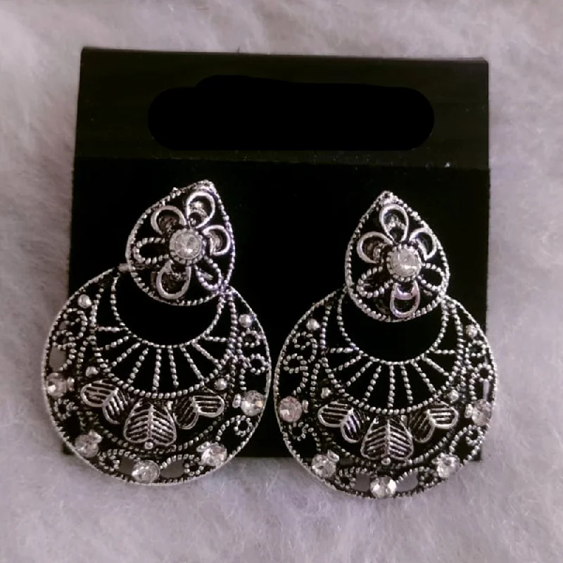 Drop Earrings for Work Attire -Khushboo Jewellers Oxidised Plated Dangler Earrings