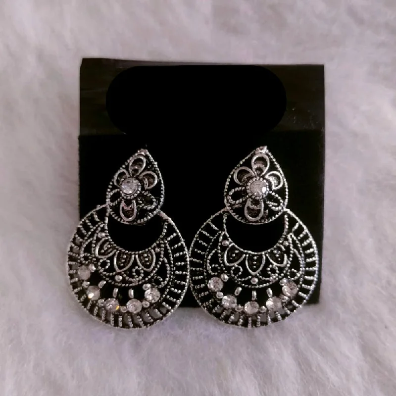 Drop Earrings for Concert Look -Khushboo Jewellers Oxidised Plated Dangler Earrings