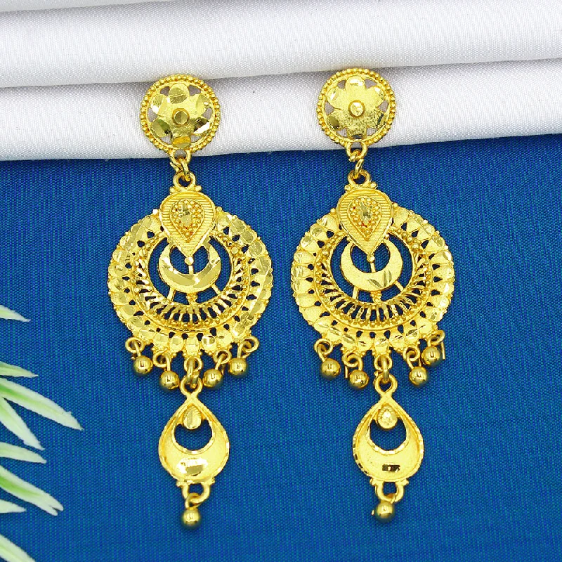 Geometric Drop Earrings for Trend -Mahavir Dye Gold Dangler Earrings