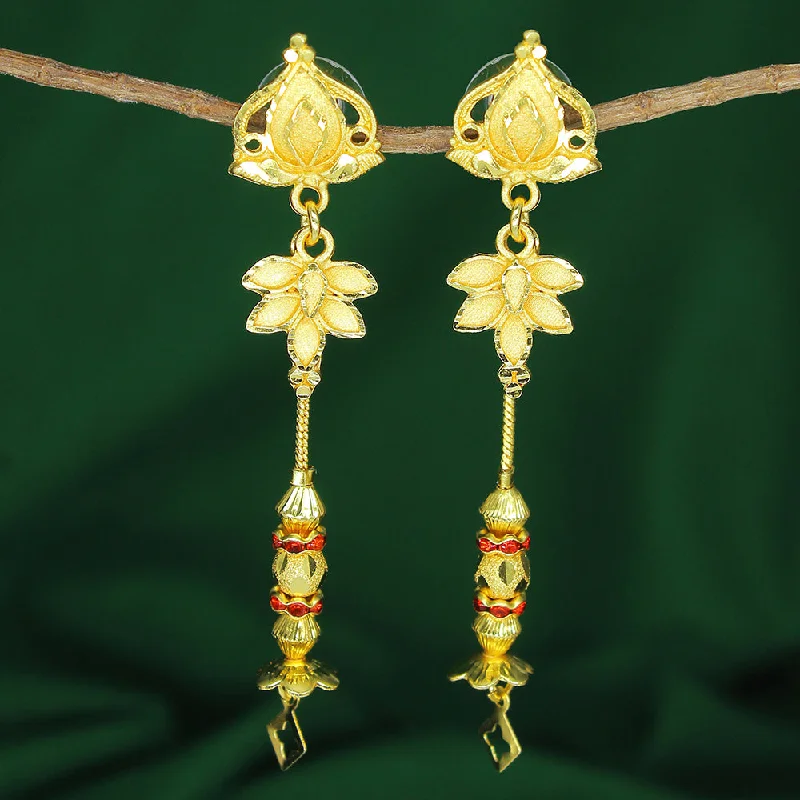 Waterproof Drop Earrings for Outdoor -Mahavir Dye Gold Plated Dangler Earrings