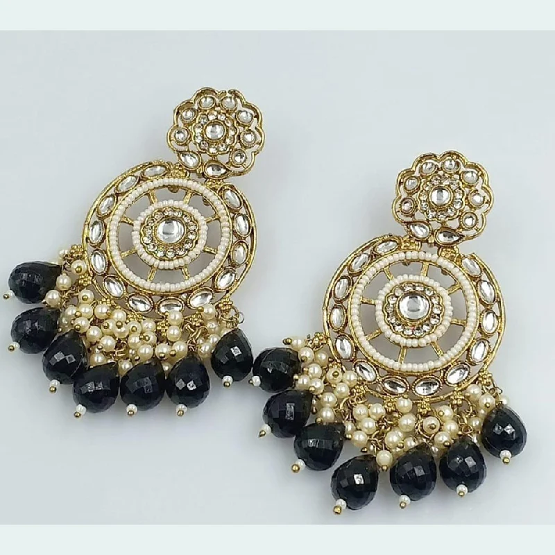 Lead Free Drop Earrings for Health -Manisha Jewellery Gold Plated Kundan Dangler Earrings