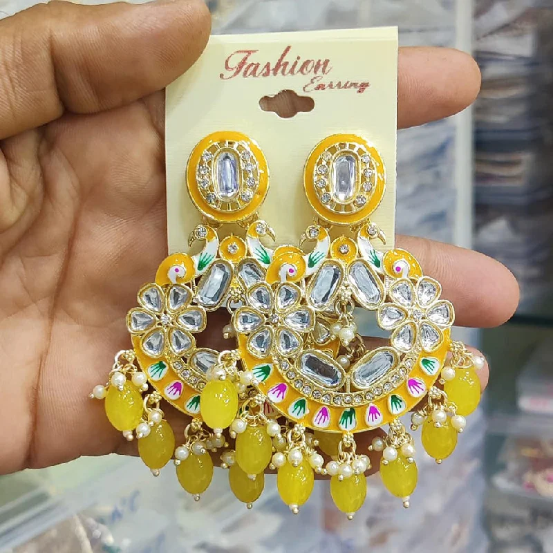 Gemstone and Diamond Drop Earrings for Opulence -Manisha Jewellery Gold Plated  Meenakari Dangler Earrings