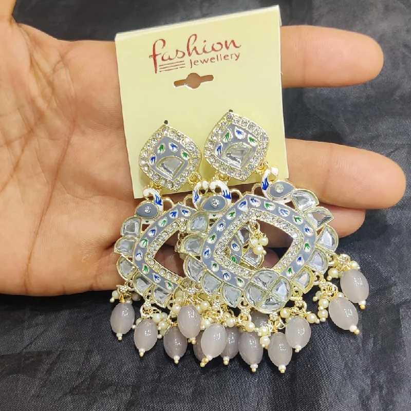 Rhinestone Drop Earrings for Sparkle -Manisha Jewellery Gold Plated  Meenakari Dangler Earrings