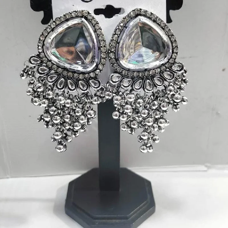 Drop Earrings for Wedding Ceremony -Manisha Jewellery Oxidised Plated Crystal Stone Dangler Earrings