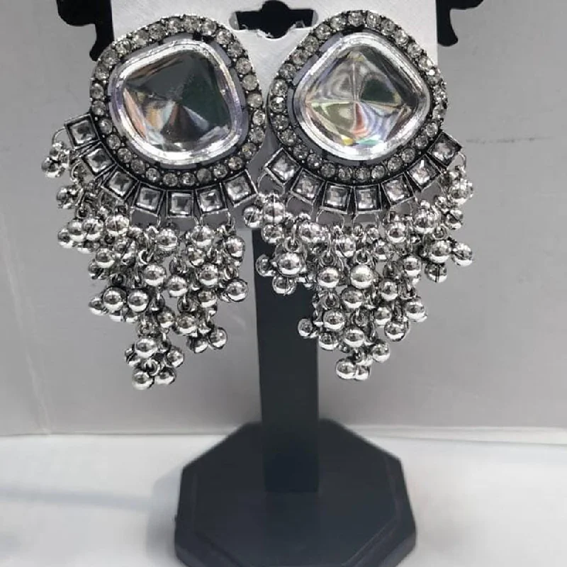 Drop Earrings with Polished Shine -Manisha Jewellery Oxidised Plated Crystal Stone Dangler Earrings