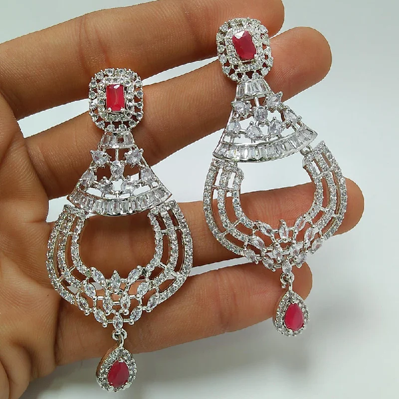 Drop Earrings for Christmas Party -Manisha Jewellery Silver Plated AD Stone Dangler Earrings