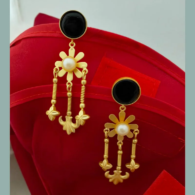 Drop Earrings for Formal Attire -Marudhar Creations Gold Plated Matte Finish Dangler Earrings