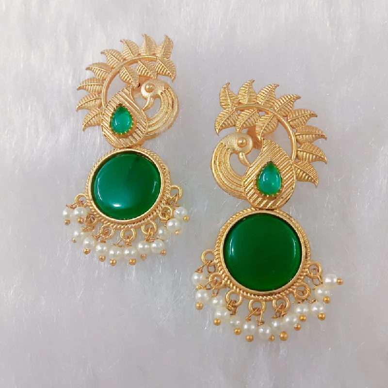 Drop Earrings with Chevron Designs -Marudhar Creations Gold Plated Matte Finish Dangler Earrings