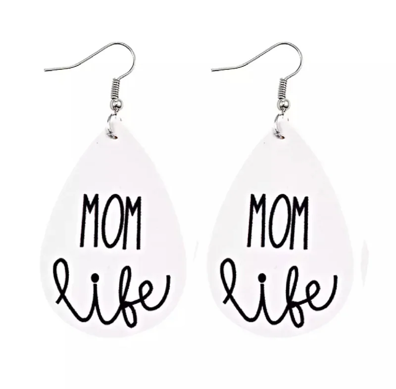 Minimalist Drop Earrings with Simplicity -Mom Life Leather Drop Earrings