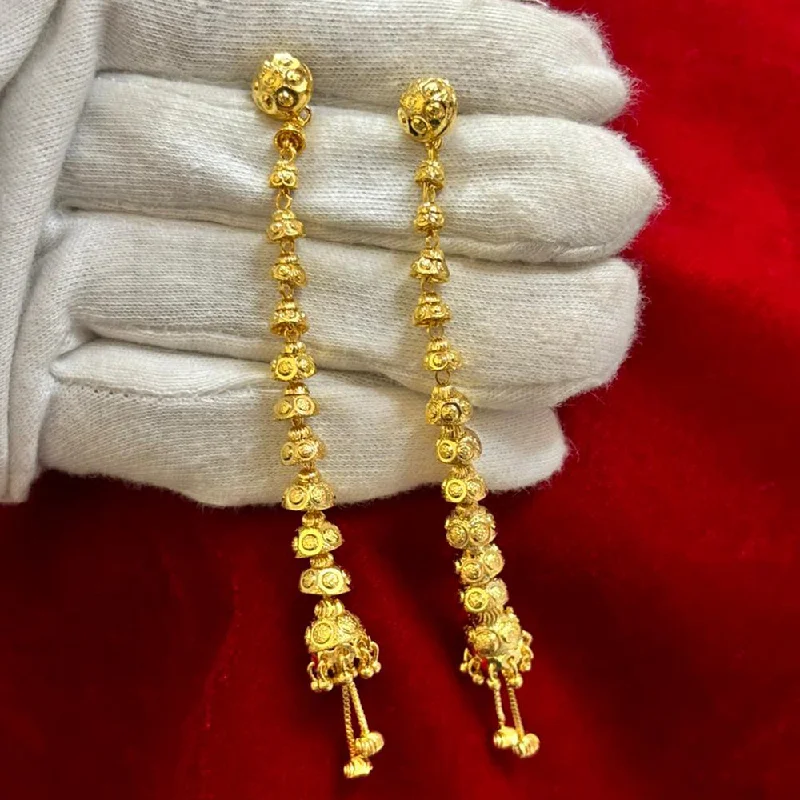 Drop Earrings for Formal Attire -Pari Art Jewellery Gold Forming Dangler Earrings