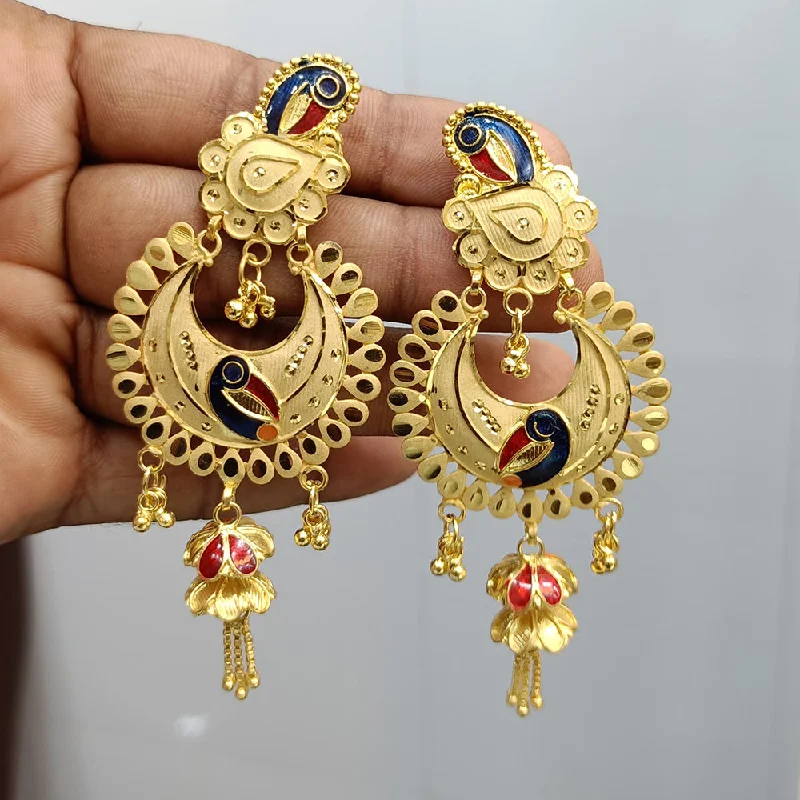 Screw Back Drop Earrings for Security -Pari Art Jewellery Gold Forming Dangler Earrings