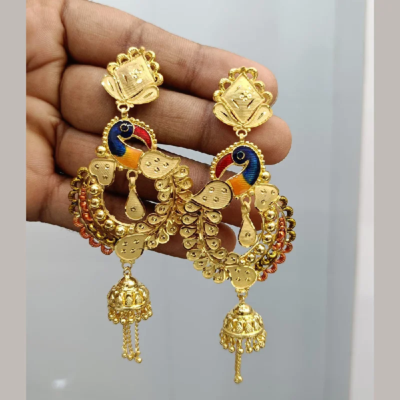 Detachable Drop Earrings with Charms -Pari Art Jewellery Gold Forming Dangler Earrings