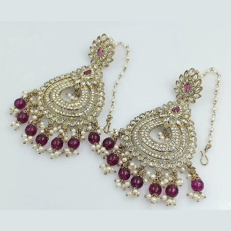 Drop Earrings with Knot Designs -Pooja Bangles Gold Plated Austrian Stone Dangler Earrings