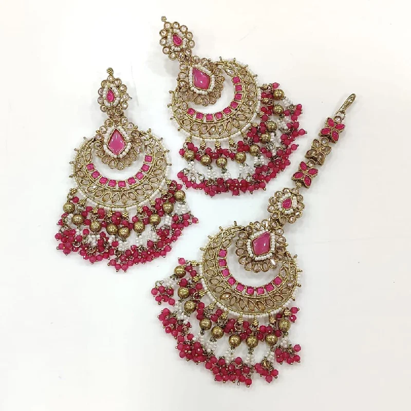 Drop Earrings for Casual Outfit -Pooja Bangles Silver Plated Crystal And Pearl Jhumki With Maangtikka