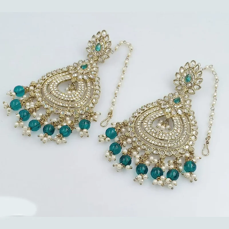 Drop Earrings for Anniversary -Rani Sati Jewels Gold Plated Crystal Stone Dangler Earrings