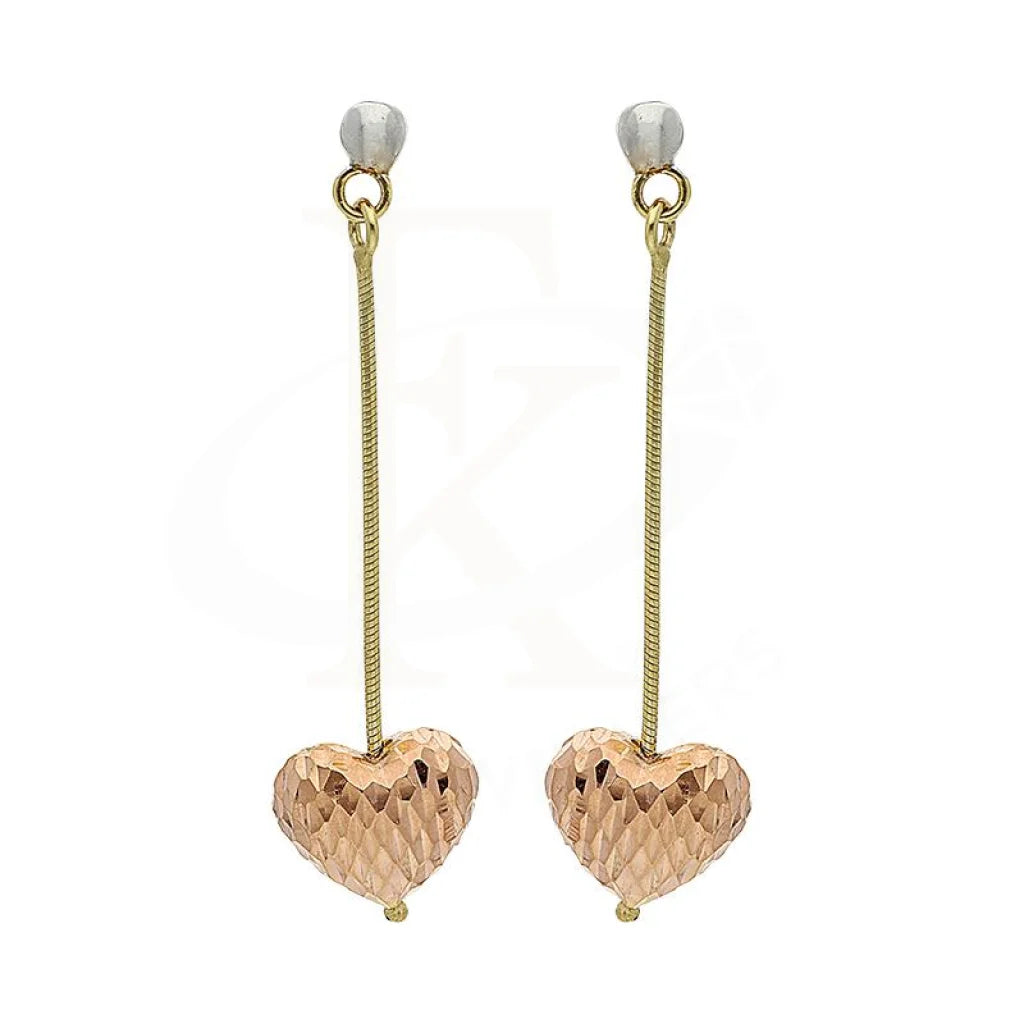 Drop Earrings for Party Look -Rose Gold Tic-Tac Drop Earrings 18KT - FKJERN18K2389