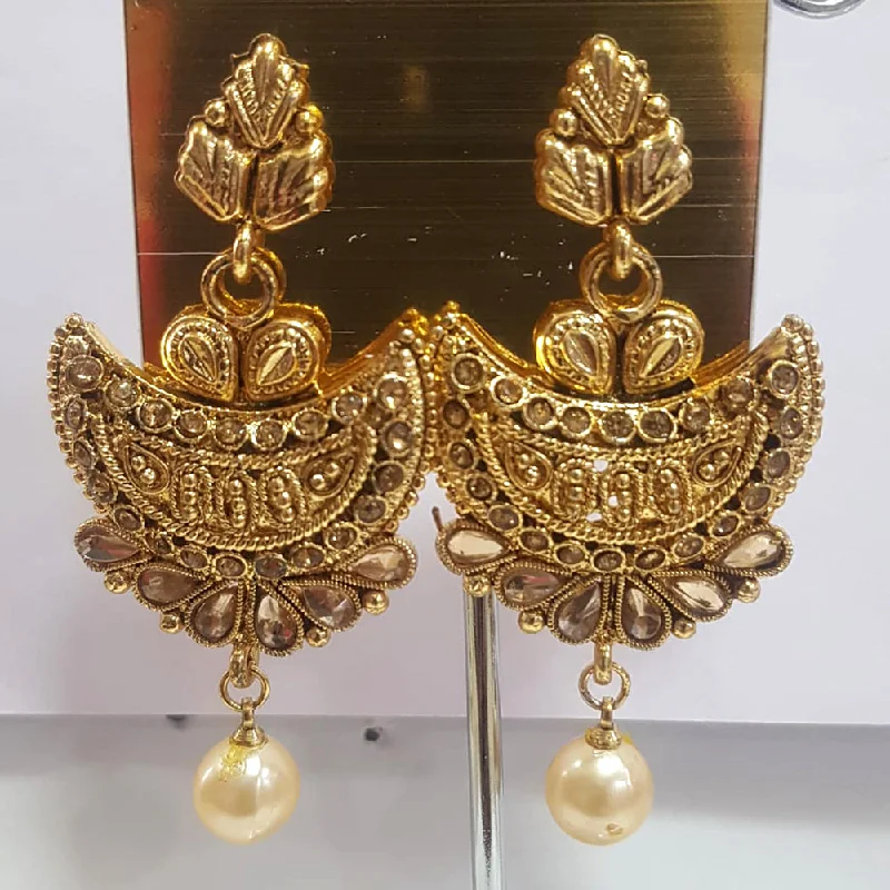 Rhinestone Drop Earrings for Sparkle -Shreeji Gold Plated Austrian Stone Dangler Earrings