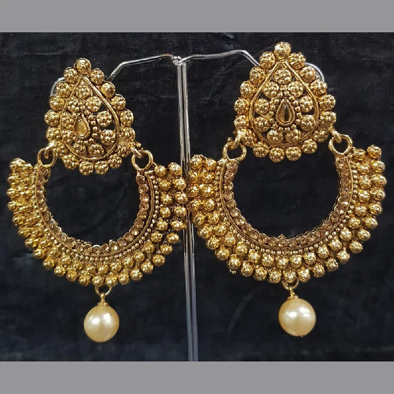 Drop Earrings for Anniversary -Shreeji Gold Plated Austrian Stone Dangler Earrings