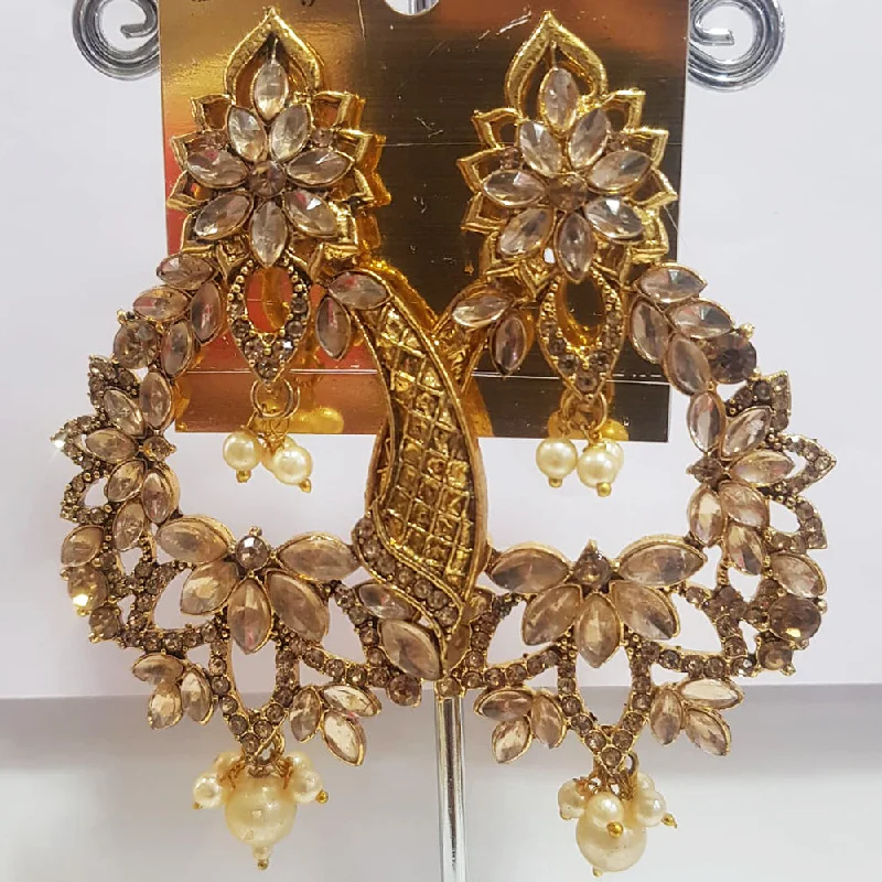 Heavy Duty Drop Earrings for Durability -Shreeji Gold Plated Crystal  Stone Dangler Earrings