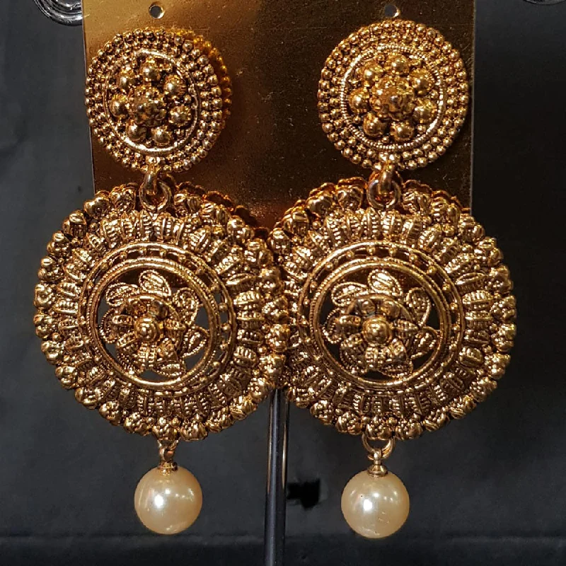 Drop Earrings for Everyday Glamour -Shreeji Gold Plated Crystal Stone Dangler Earrings