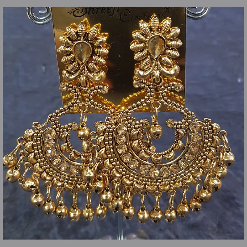 Drop Earrings for Mother's Day -Shreeji Gold Plated Crystal Stone Dangler Earrings