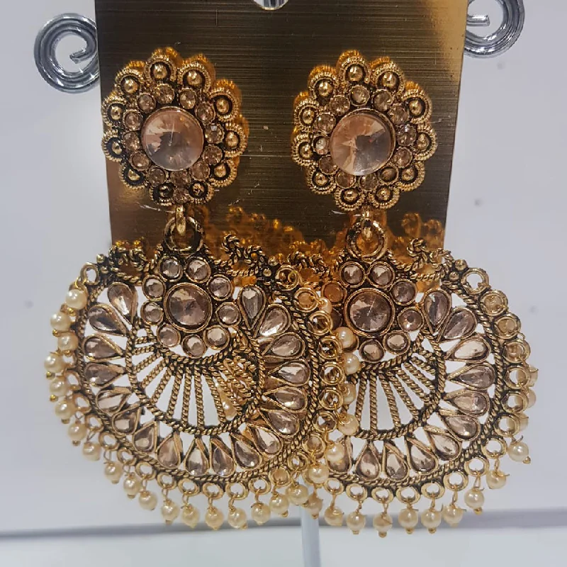 Long Drop Earrings for Dramatic -Shreeji Gold Plated Dangler Earrings