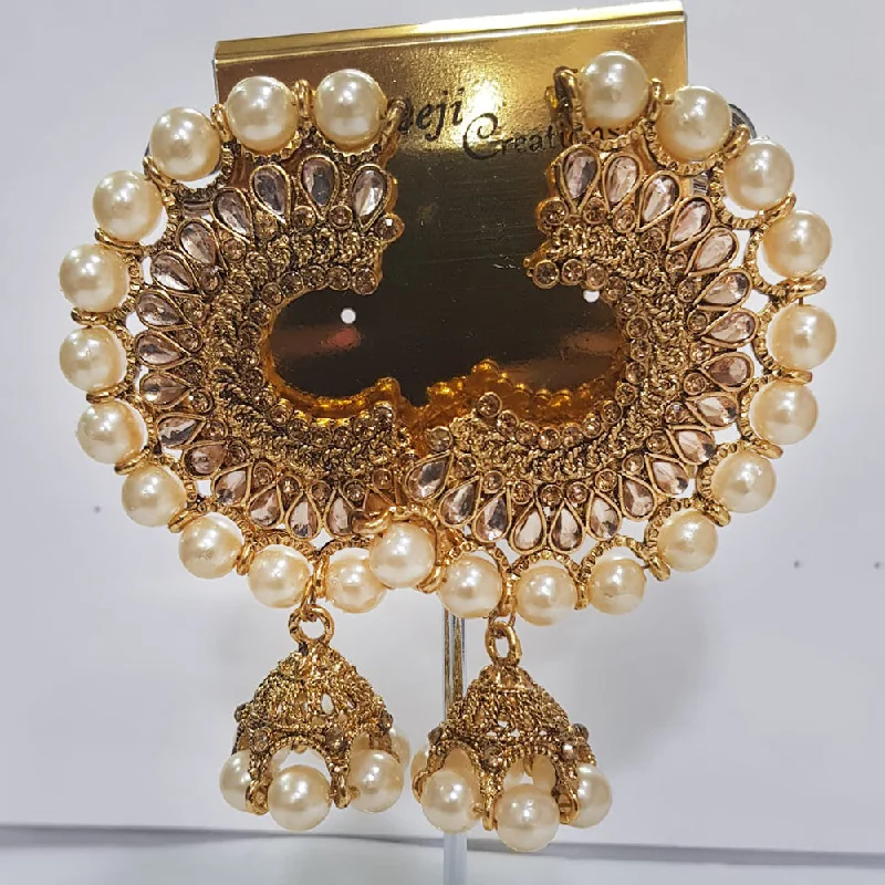 Large Drop Earrings for Statement -Shreeji Gold Plated Dangler Earrings