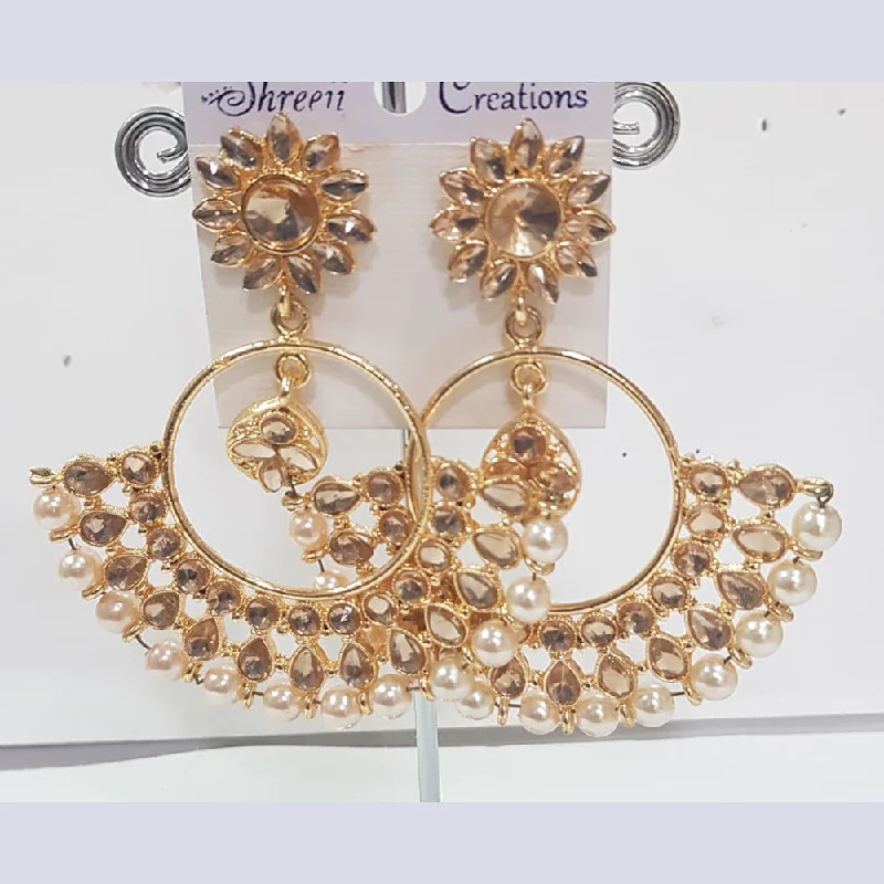 Crystal Drop Earrings for Sparkle -Shreeji Gold Plated Dangler Earrings