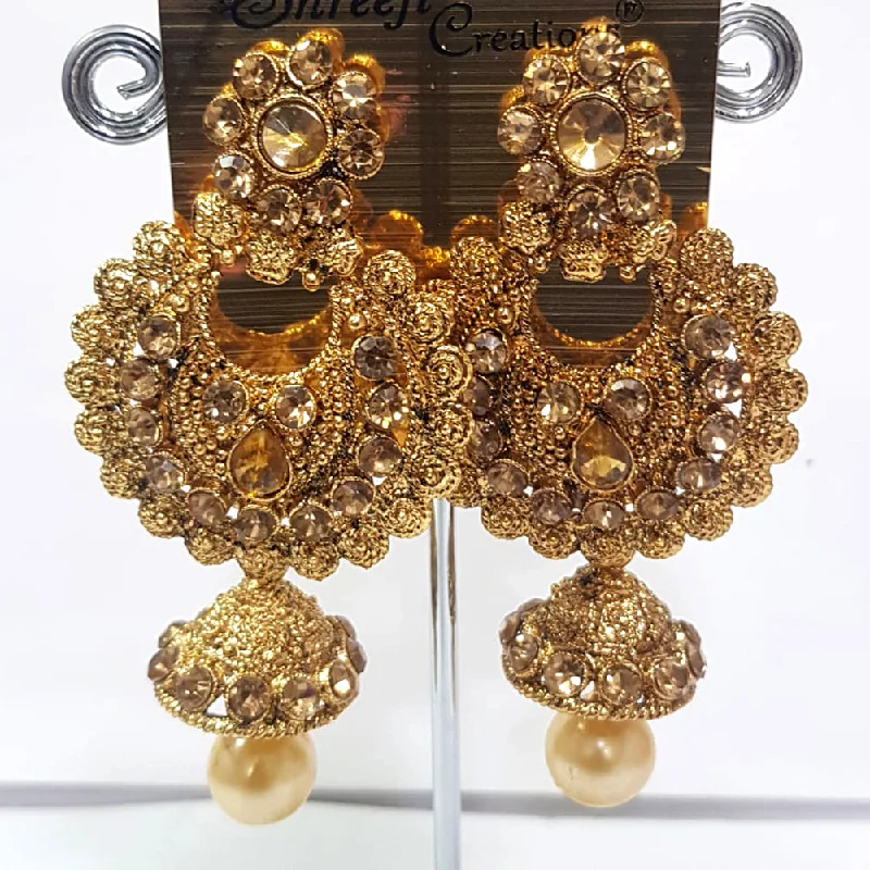 Silver Drop Earrings for Men -Shreeji Gold Plated Dangler Earrings