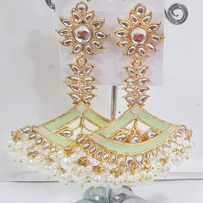 Diamond Drop Earrings for Luxury -Shreeji Gold Plated Meenakari Dangler Earrings