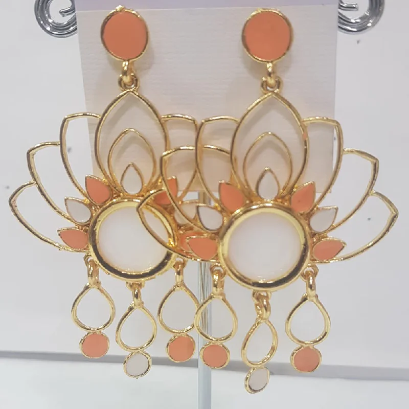 Drop Earrings with Knot Designs -Shreeji Gold Plated Meenakari Dangler Earrings